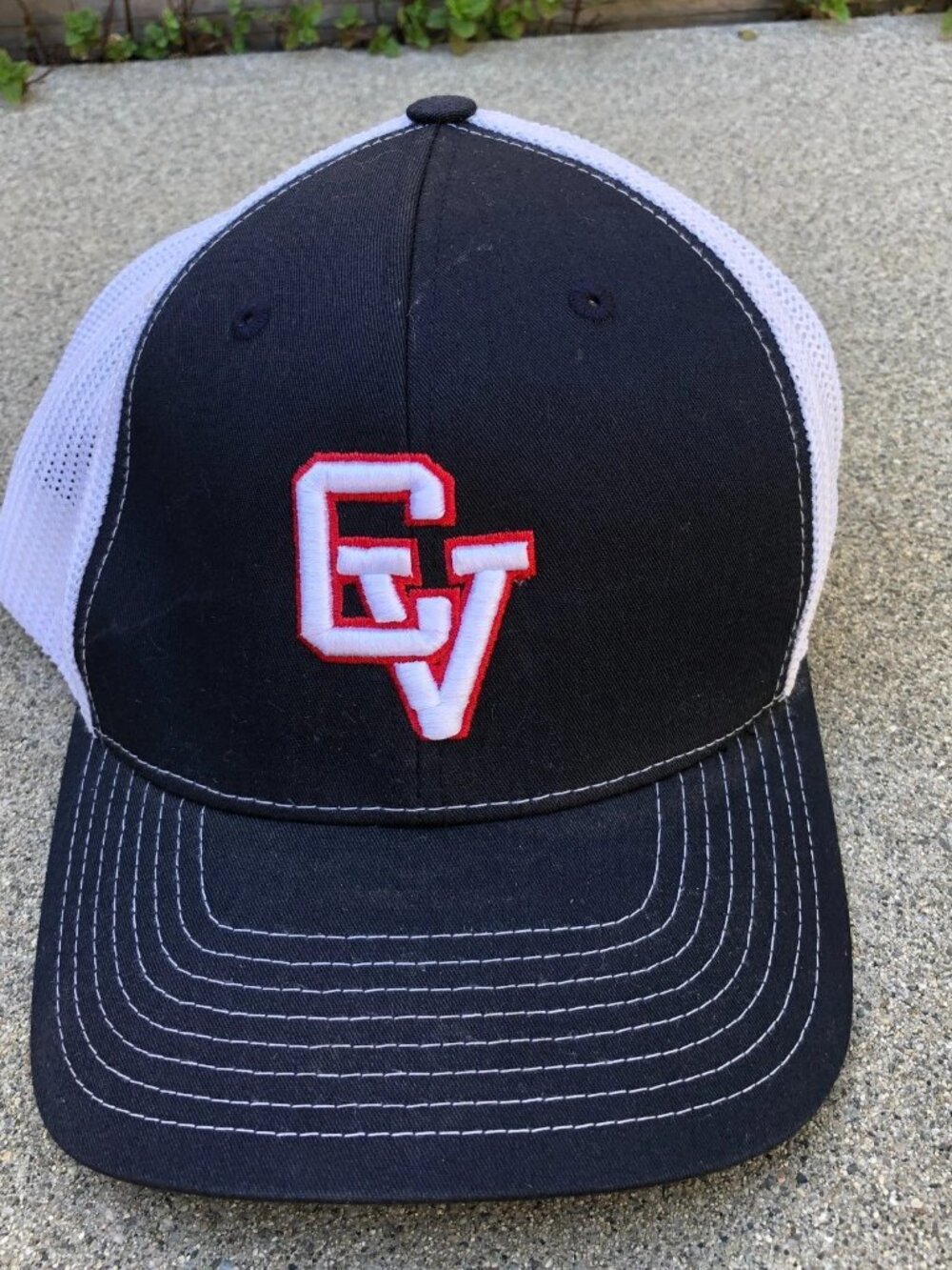 RICHARDSON CV Logo Trucker Hat Men's Black Adjustable Snapback Cap